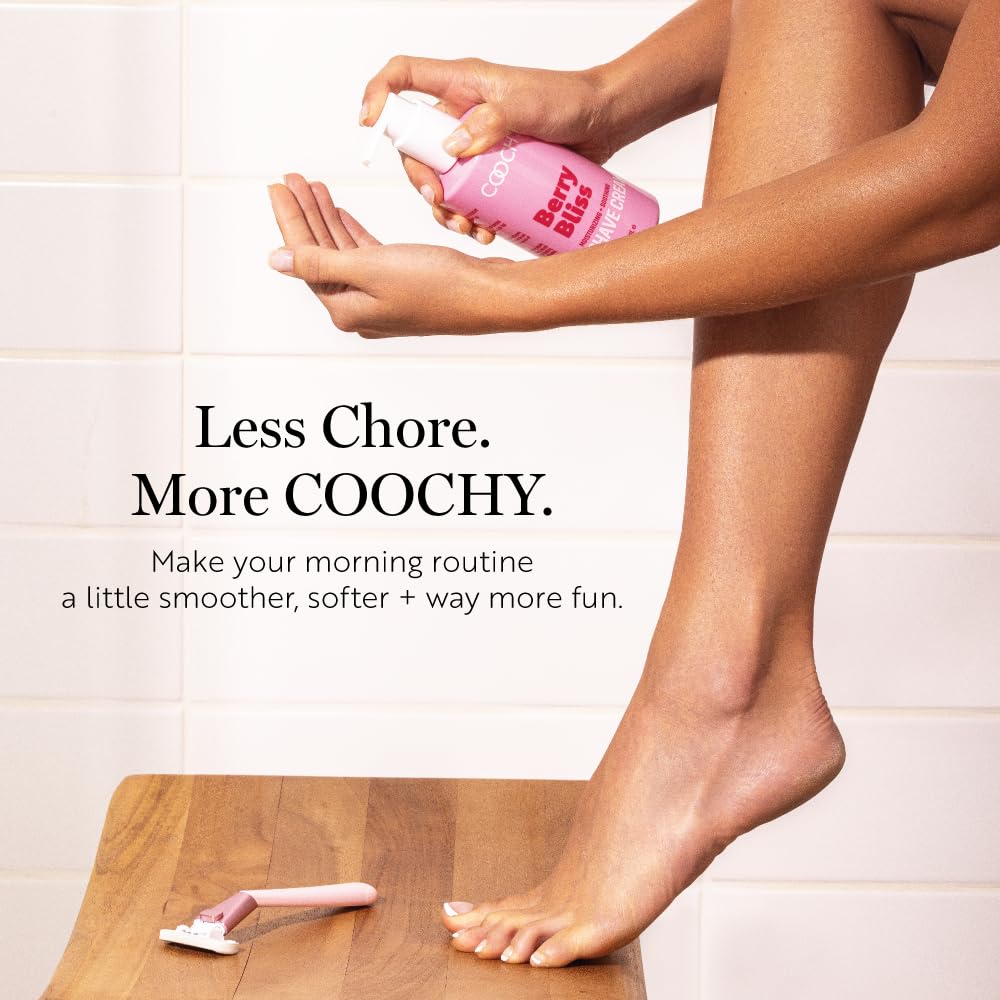 Coochy being used on underarm area demonstrating reduced irritation benefit