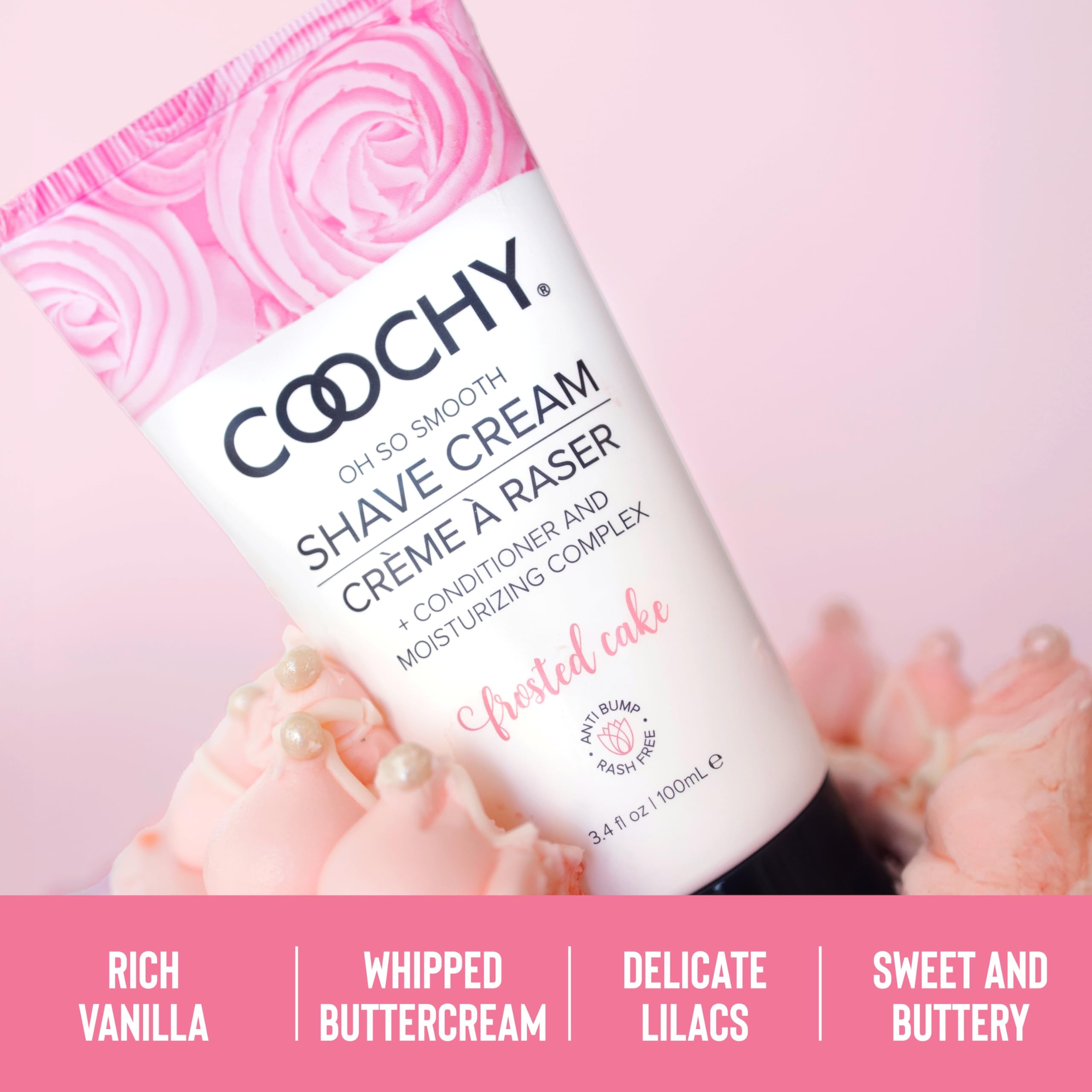 Coochy beside razor and towel showing convenience for shaving