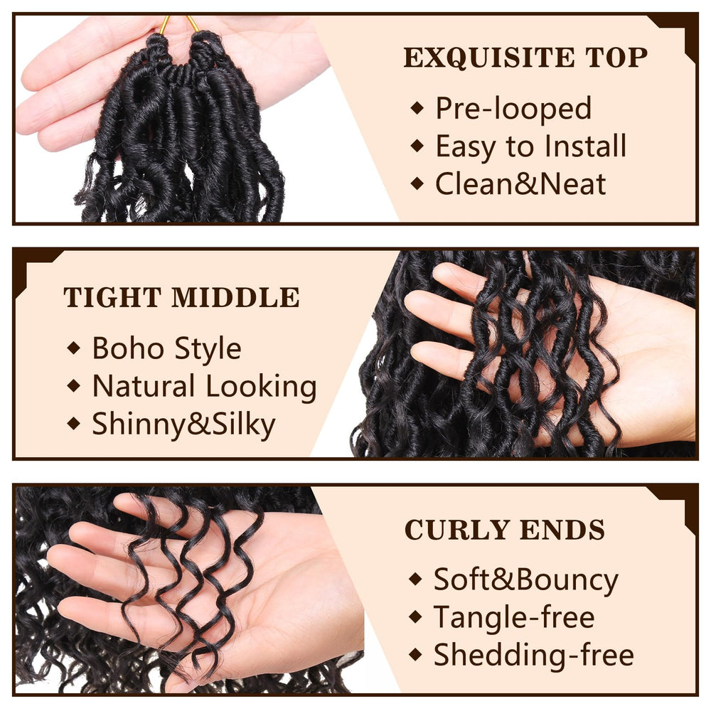 COOKOO curly ends detail highlighting boho curls and soft movement benefit