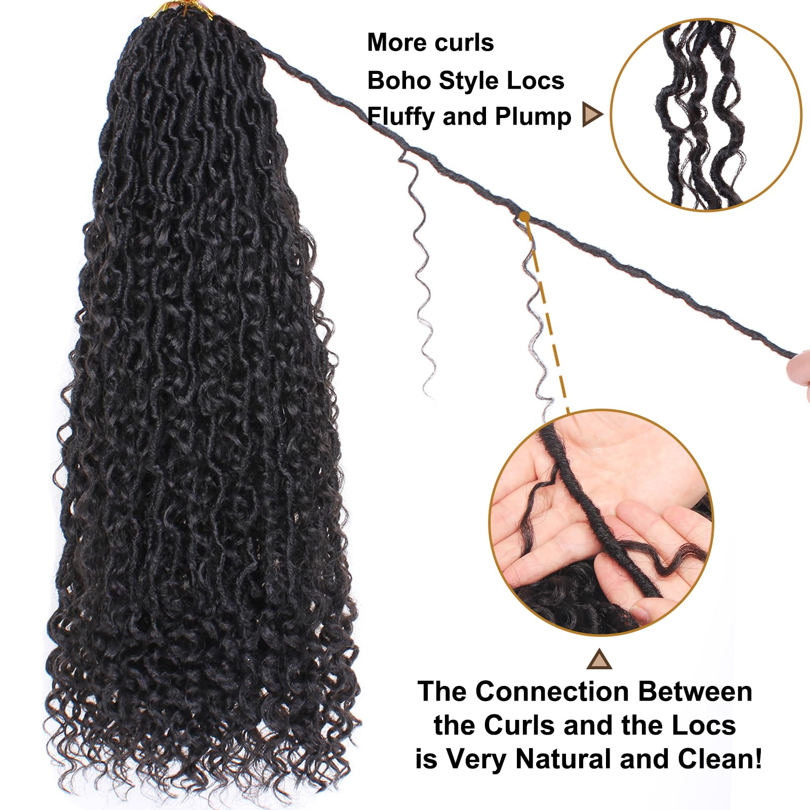 COOKOO pre-looped strand with crochet hook demonstrating easy, time-saving installation