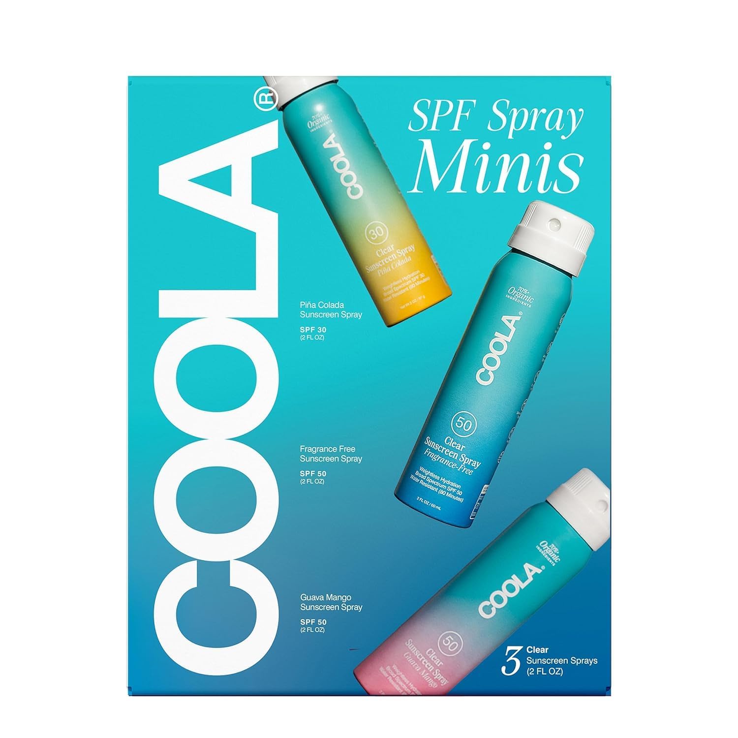 COOLA close-up spray nozzle highlighting quick even application