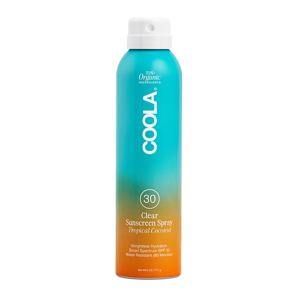 COOLA front bottle showing SPF 30 and tropical coconut scent benefit