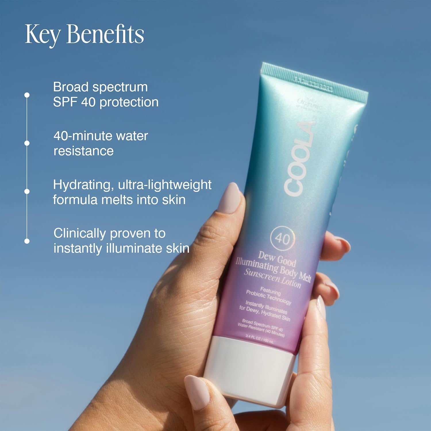 COOLA close-up texture showing lightweight melt-in hydration benefit