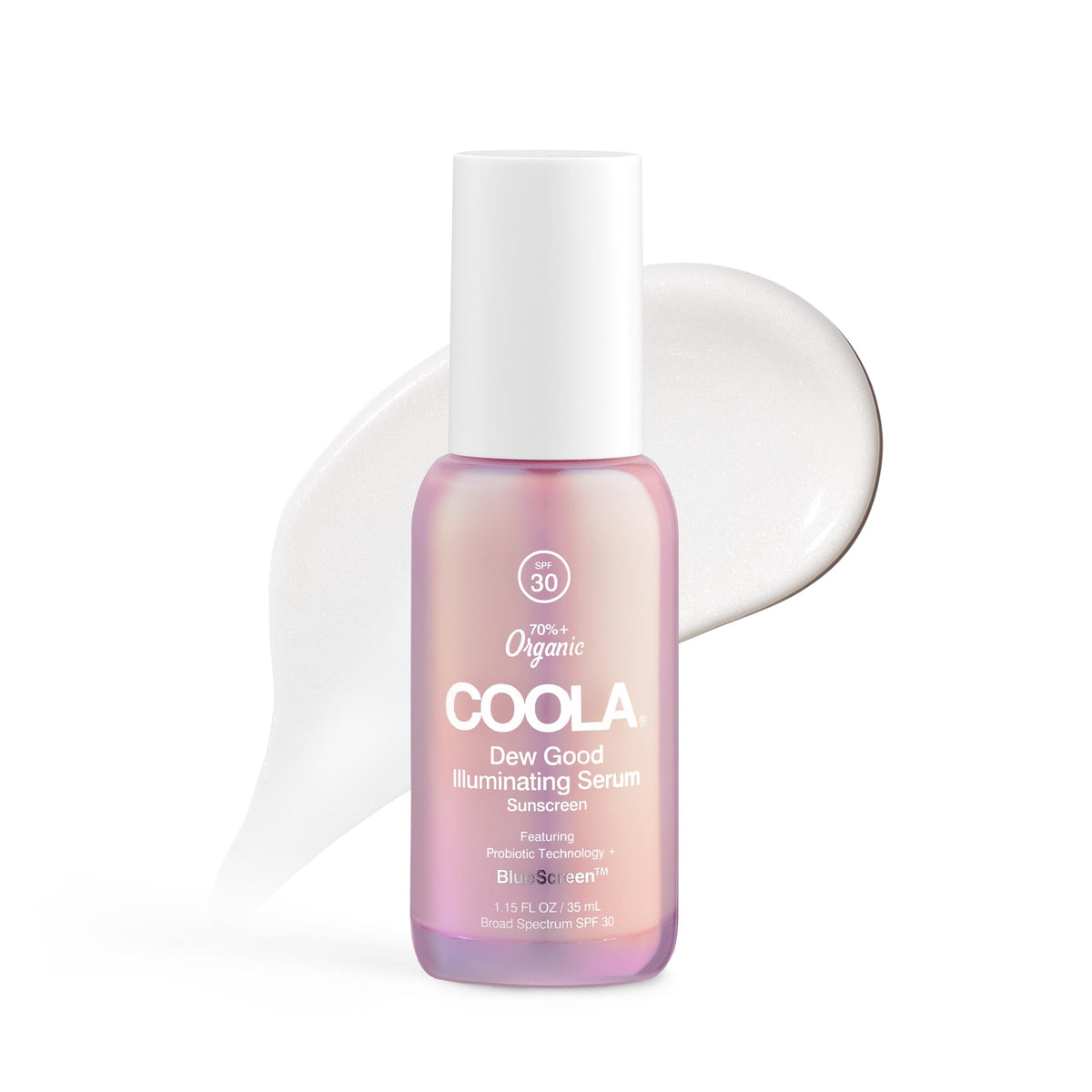COOLA front packaging showing SPF 30 and brightening benefit