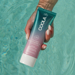 COOLA pump dispensing lotion highlighting easy application benefit