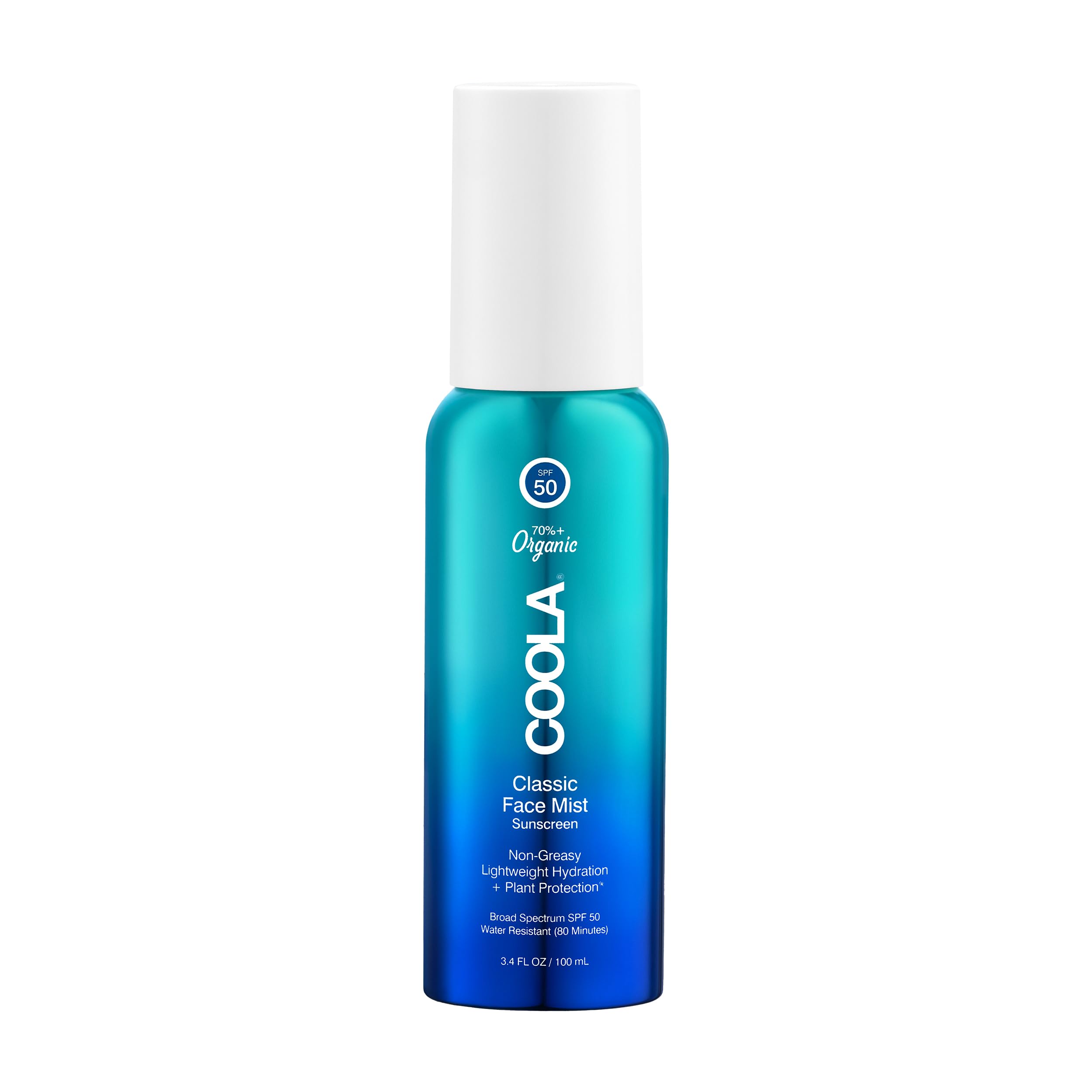 COOLA front packaging showing SPF 50 and compact travel size benefit