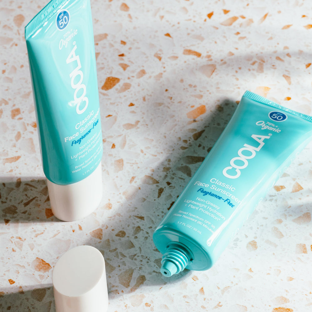 COOLA face sunscreen in outdoor setting protecting skin during activities