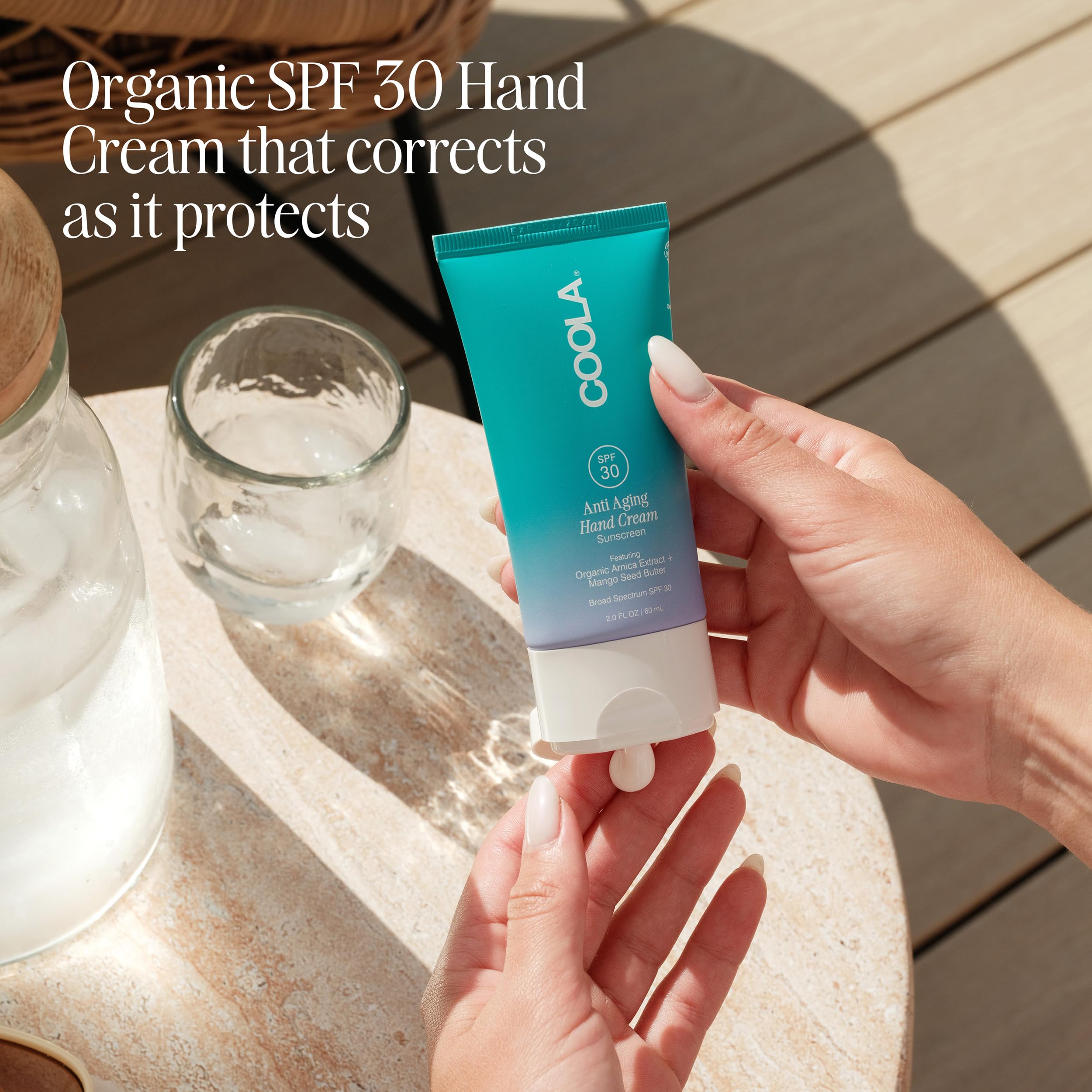 COOLA close-up of lotion texture illustrating smooth absorption