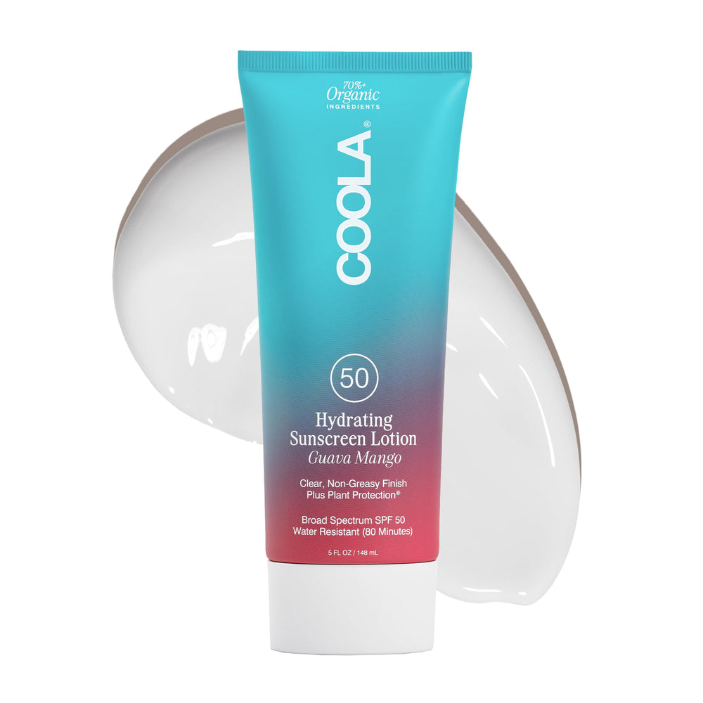 COOLA front tube showing SPF 50 and hydrating lotion benefits