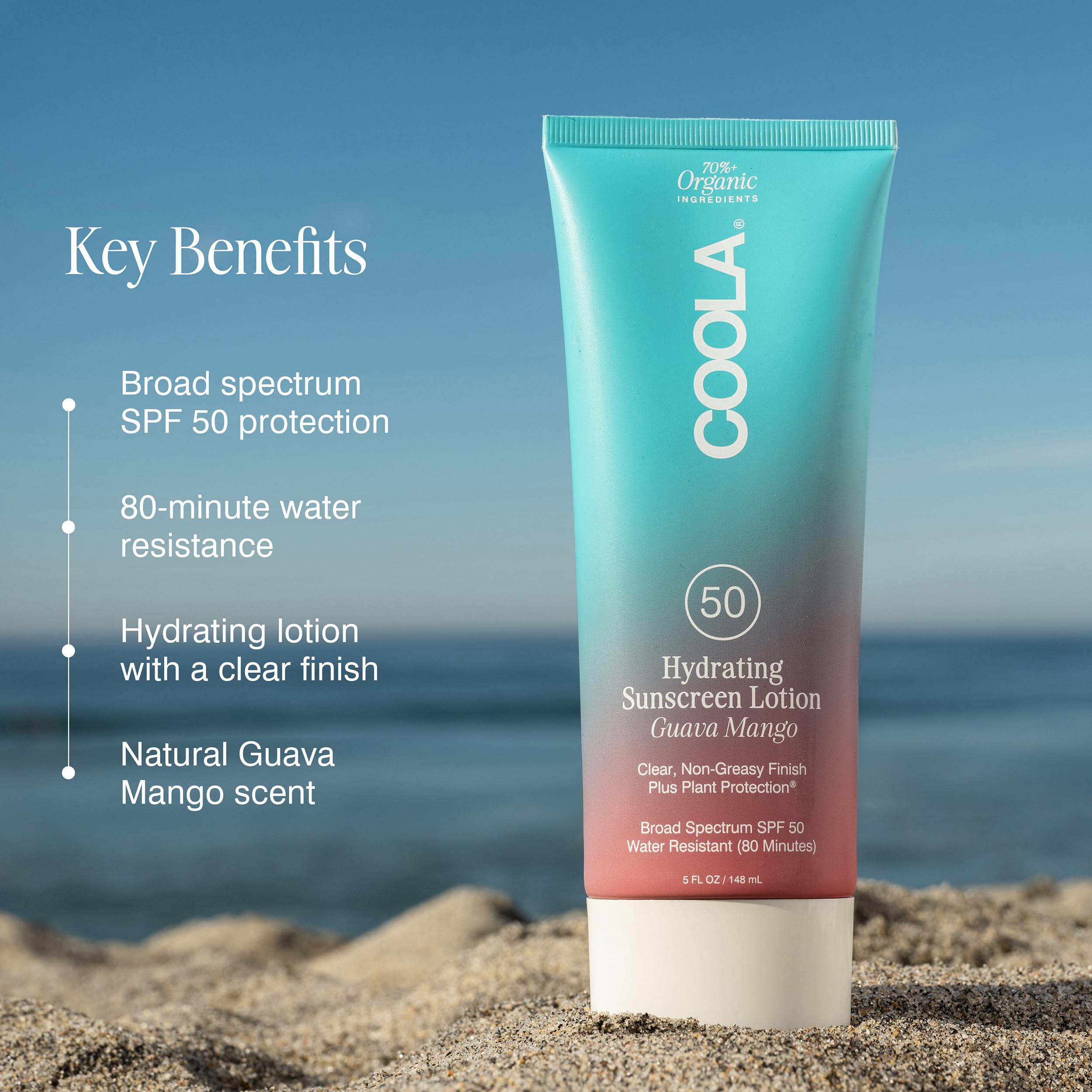 COOLA close-up pump and cap detail for easy application benefit