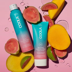 COOLA lotion texture swipe showing lightweight, non-greasy hydration