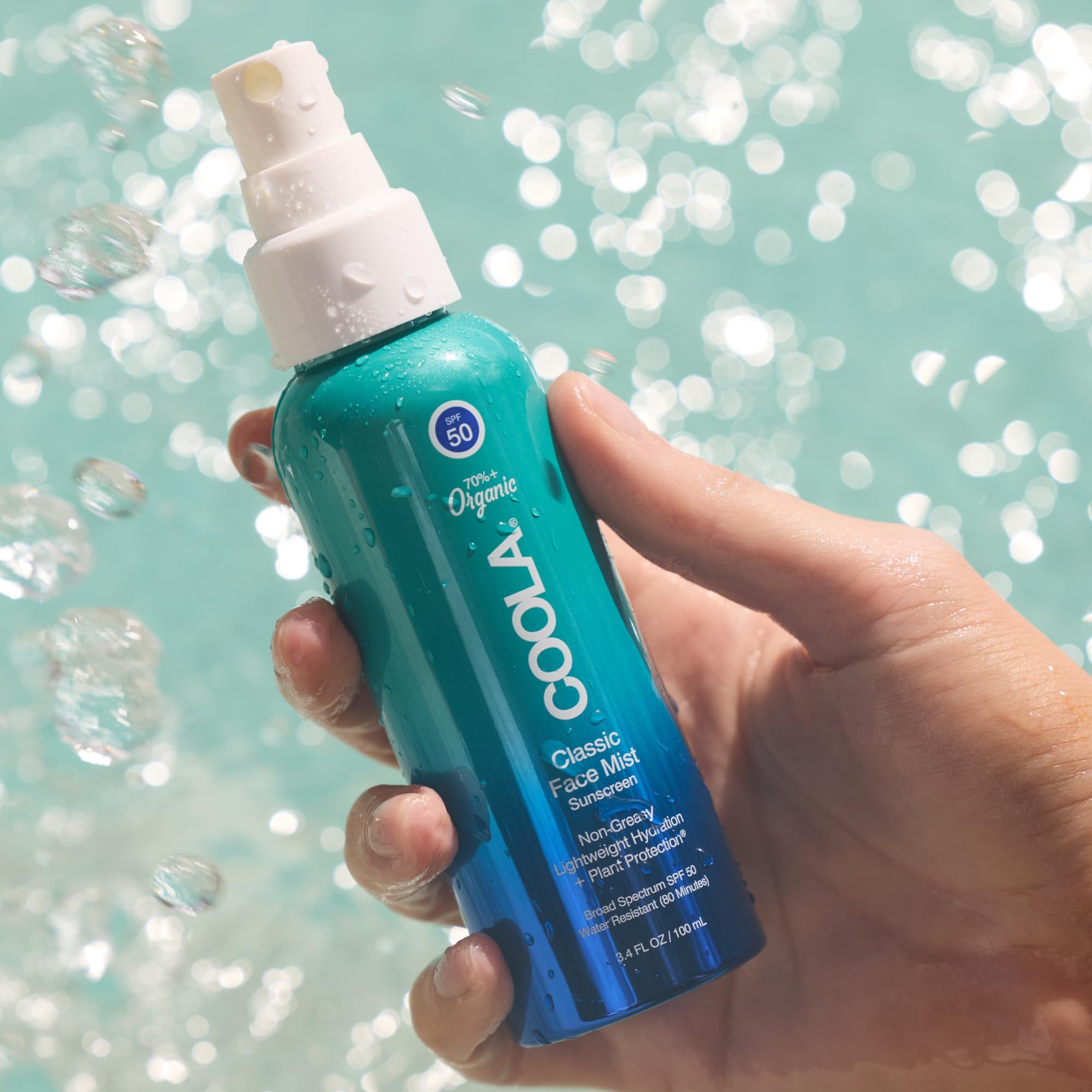COOLA label detail highlighting organic and reef‑compliant certifications benefit