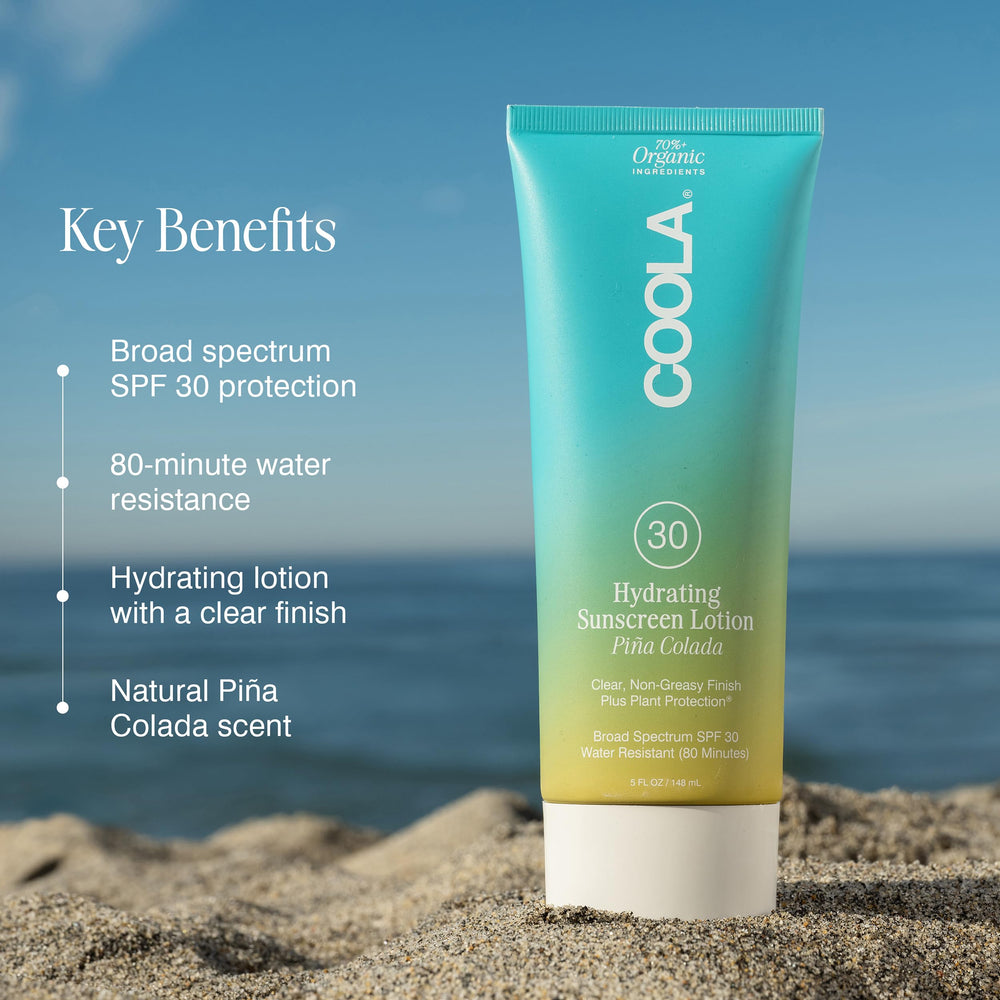 COOLA close-up of pump texture demonstrating lightweight lotion that spreads smoothly