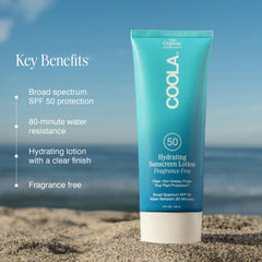 COOLA close-up of lotion texture highlighting lightweight hydration benefit