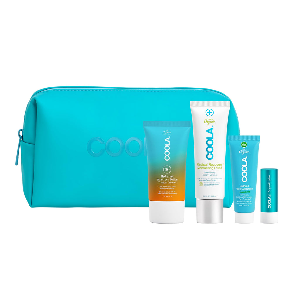 COOLA travel kit pouch view showing compact convenience