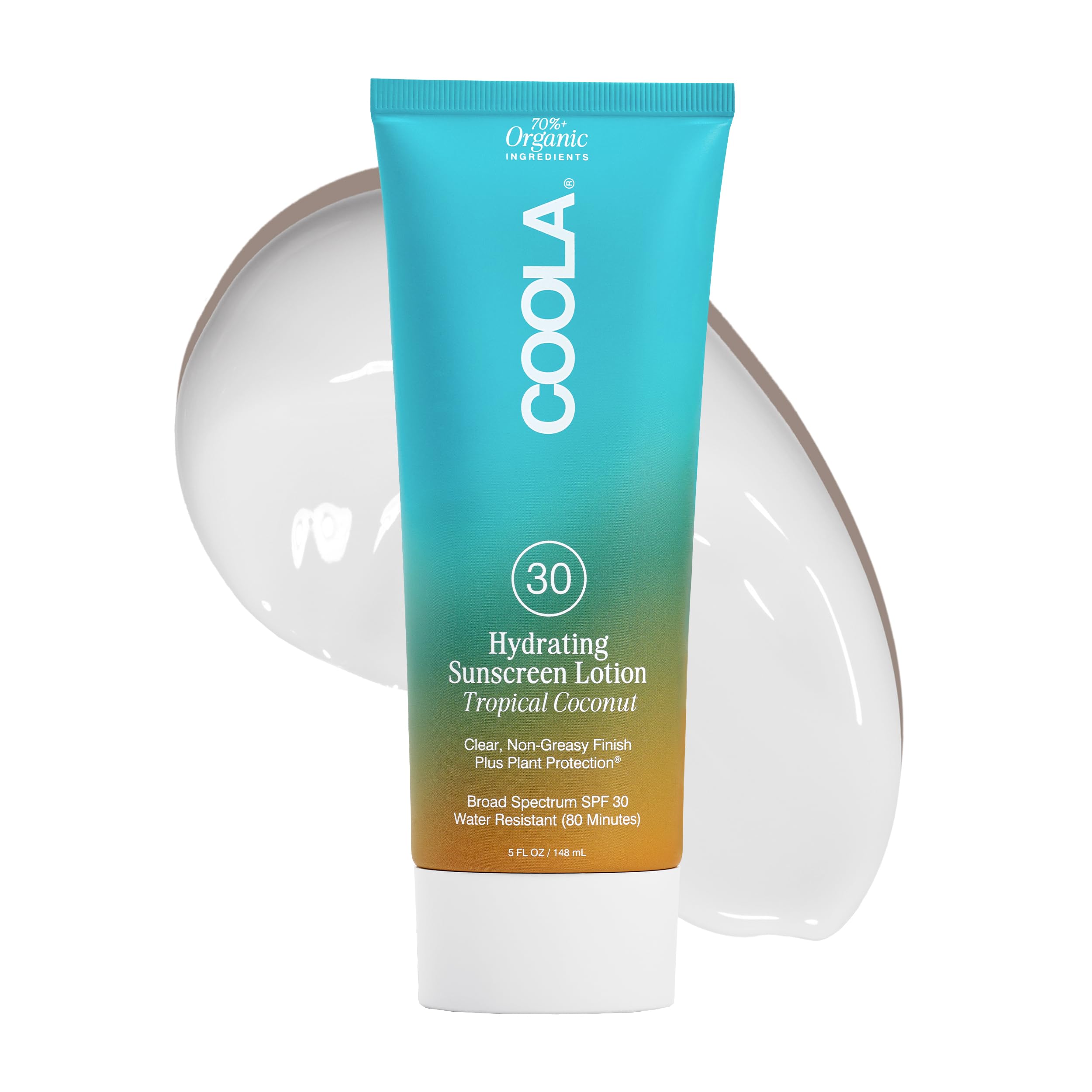 COOLA bottle front view showing product and SPF benefit