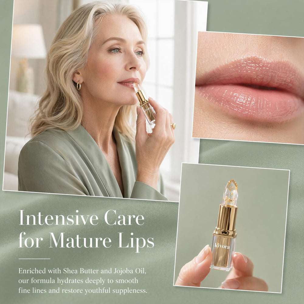 Coolord applied to mature lips showing smooth, flattering finish