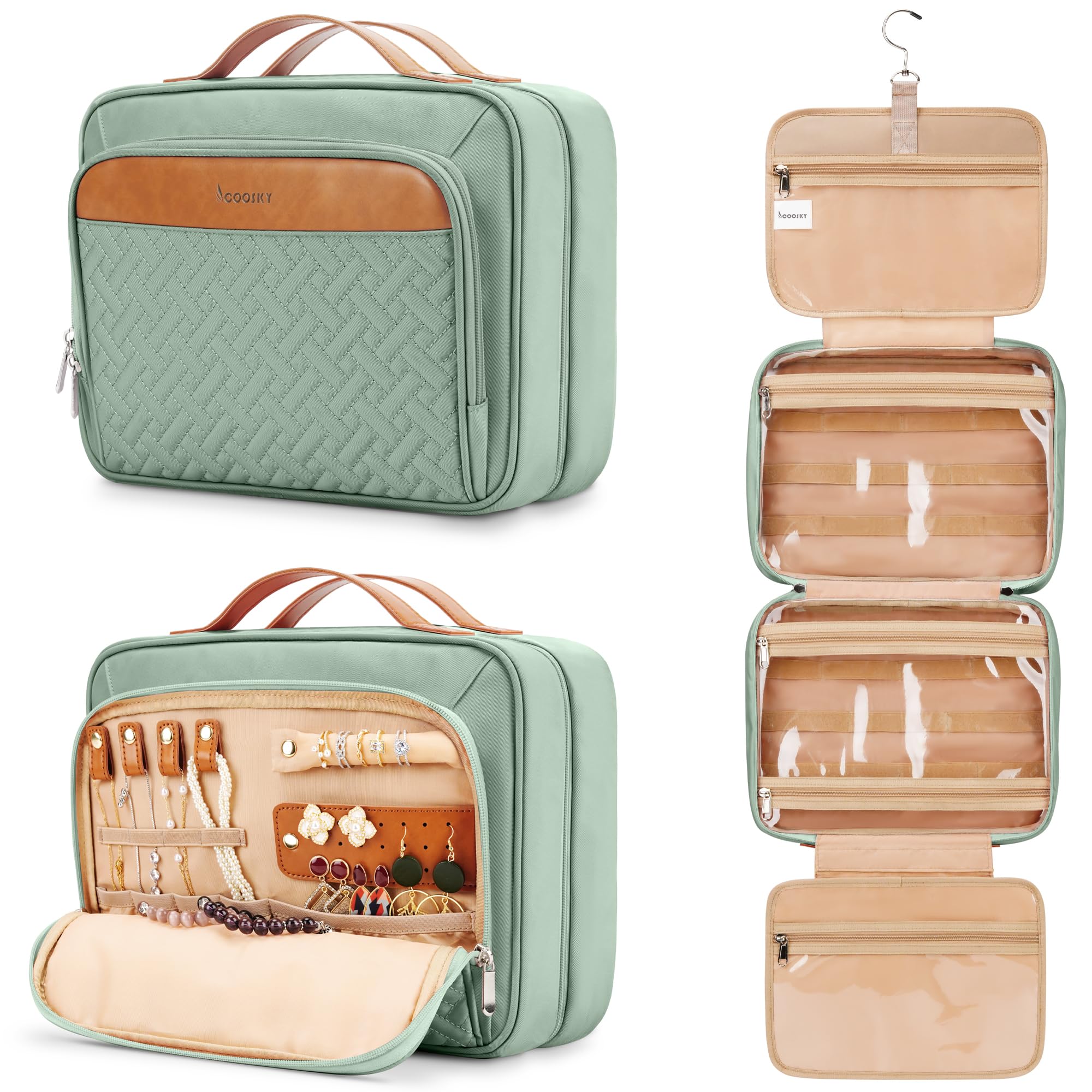 COOSKY front closed bag showing compact travel shape and easy carry