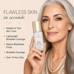 Coowest application with sponge demonstrating easy blend and natural look