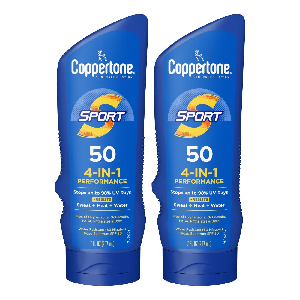 Coppertone SPORT front packaging showing SPF 50 and benefits
