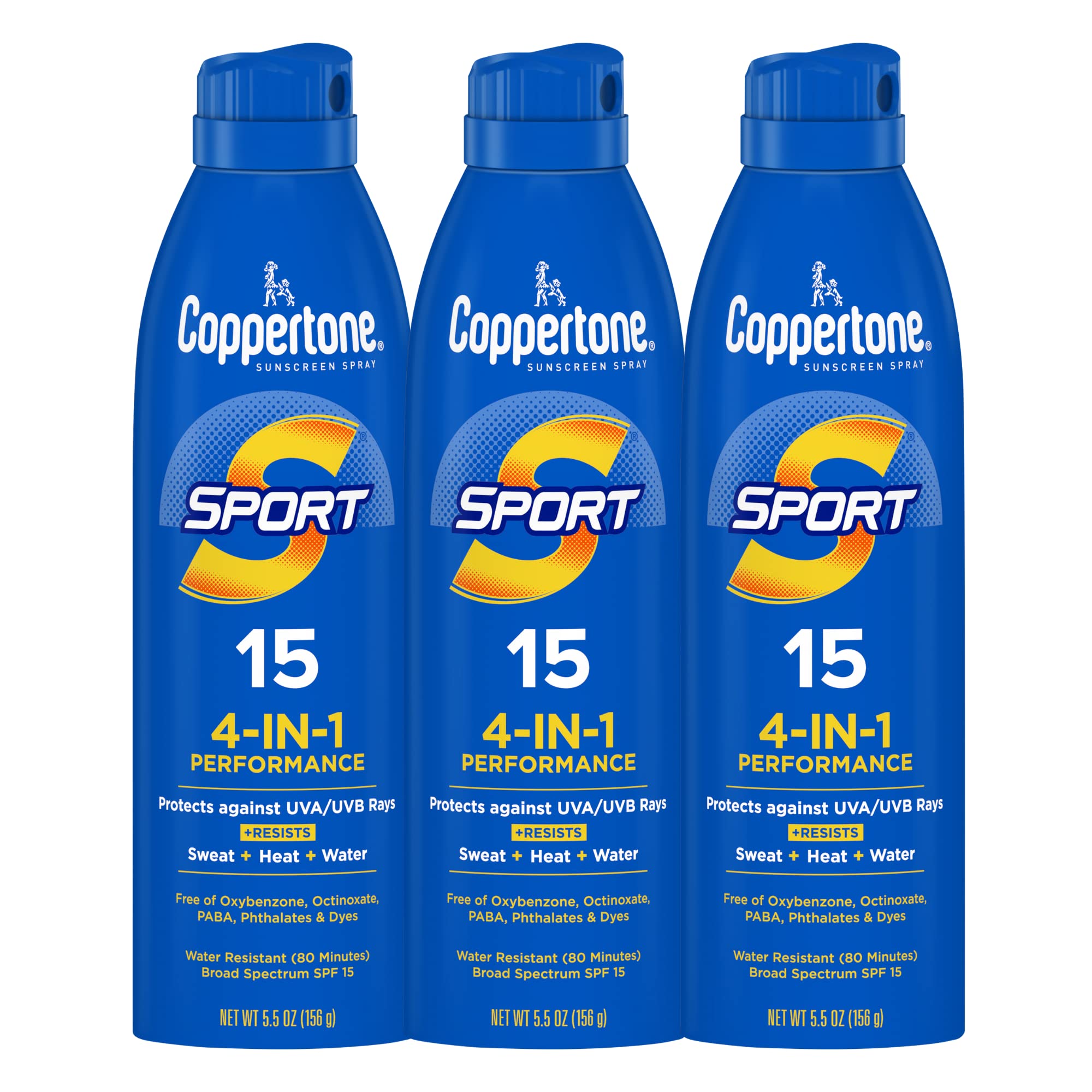 Coppertone SPORT front packaging showing SPF 15 protection and multipack benefit