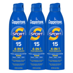 Coppertone SPORT front packaging showing SPF 15 protection and multipack benefit