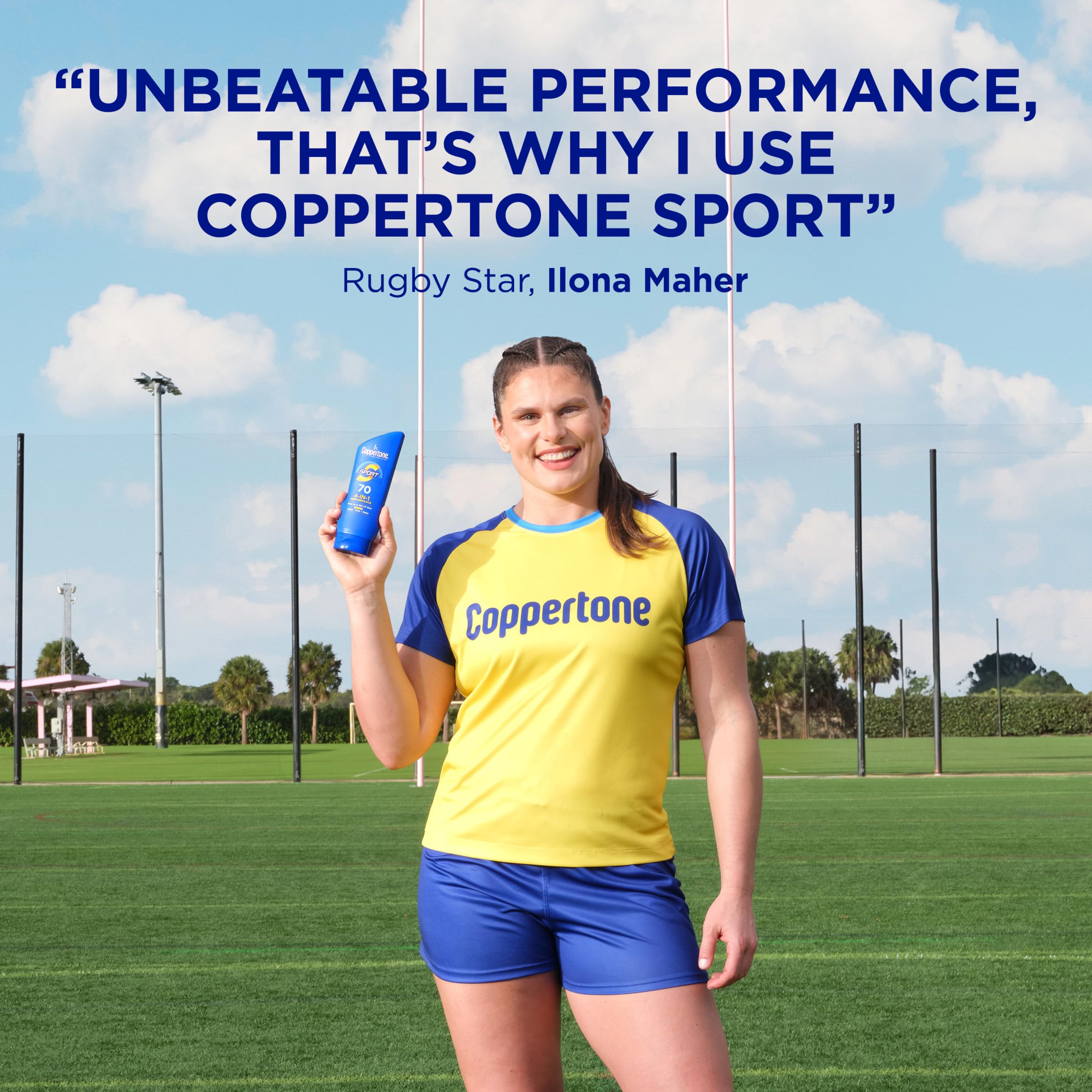 coppertone SPORT back label detailing instructions and protection benefits