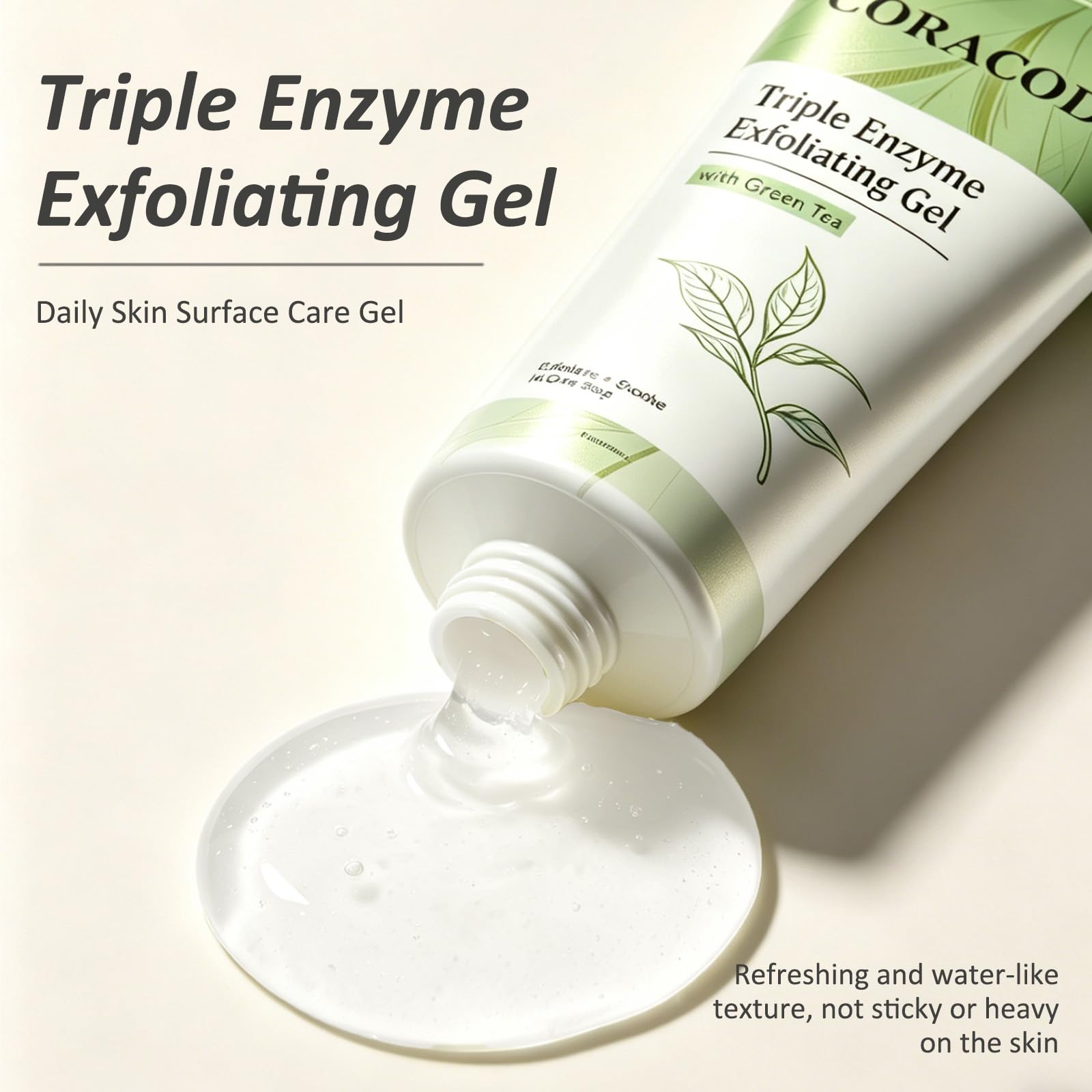 CORACODE gel rolling up dead skin on hand for visible exfoliation
