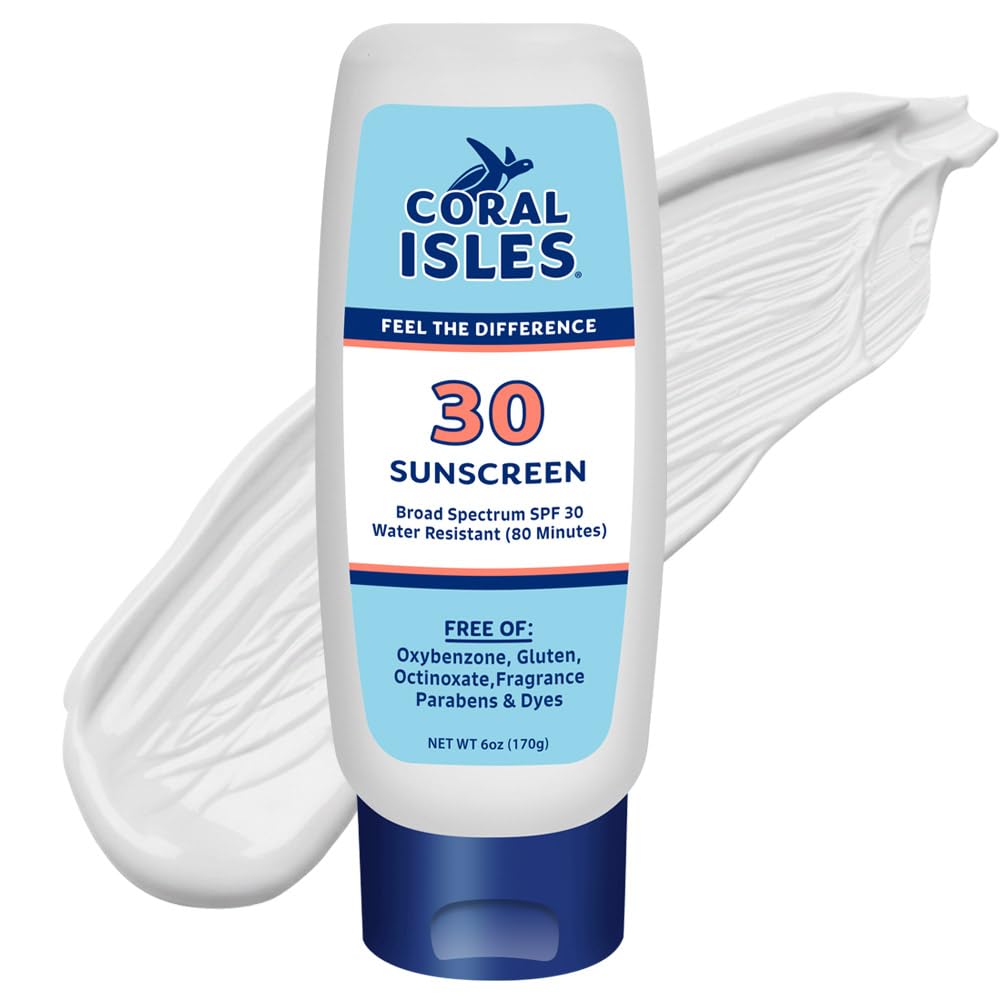Coral Isles front packaging showing SPF 30 and reef-compliant benefit