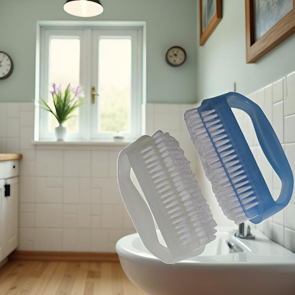 Coralpearl next to ruler showing compact travel-friendly brush size