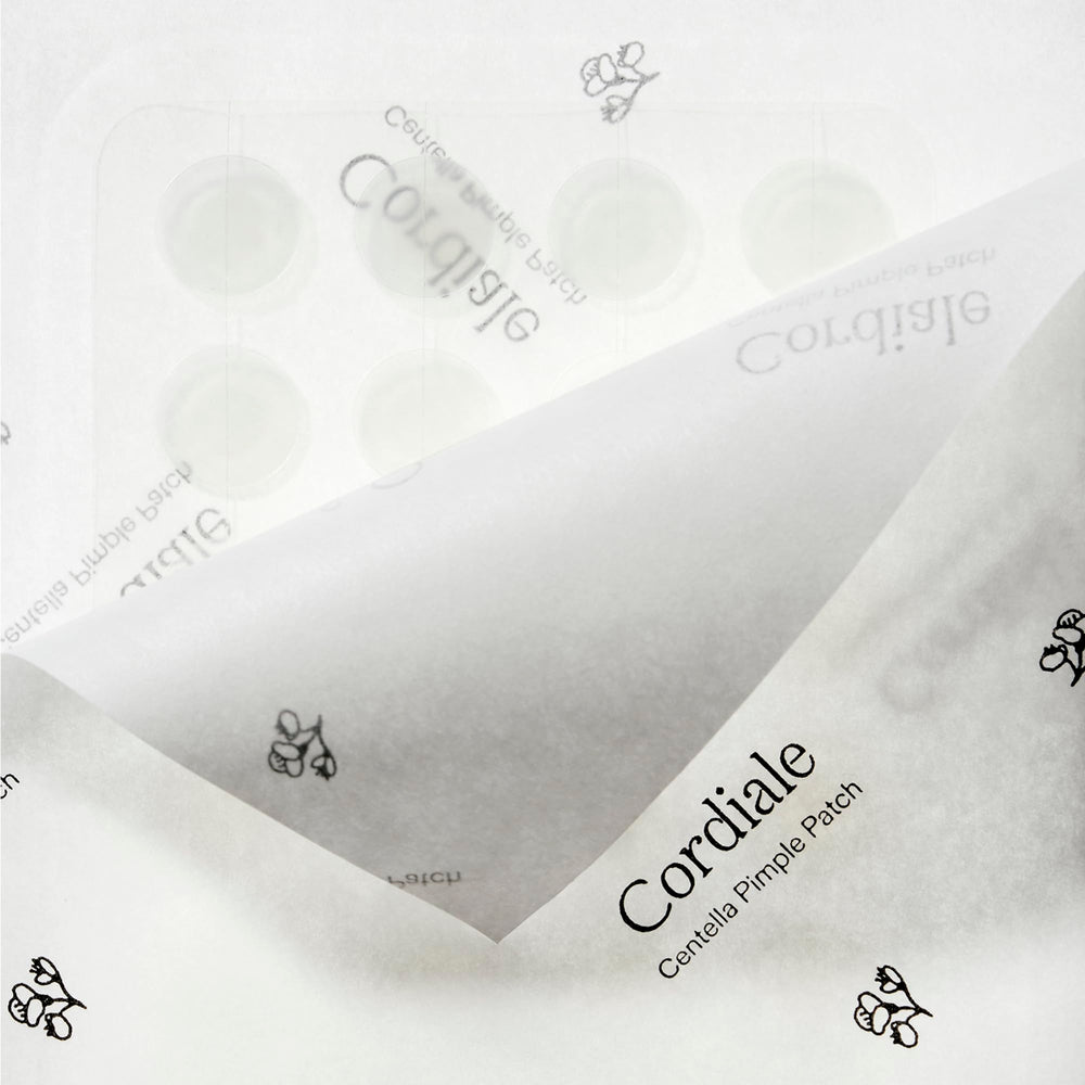 Cordiale ingredient panel close-up showing centella salicylic hyaluronic benefits