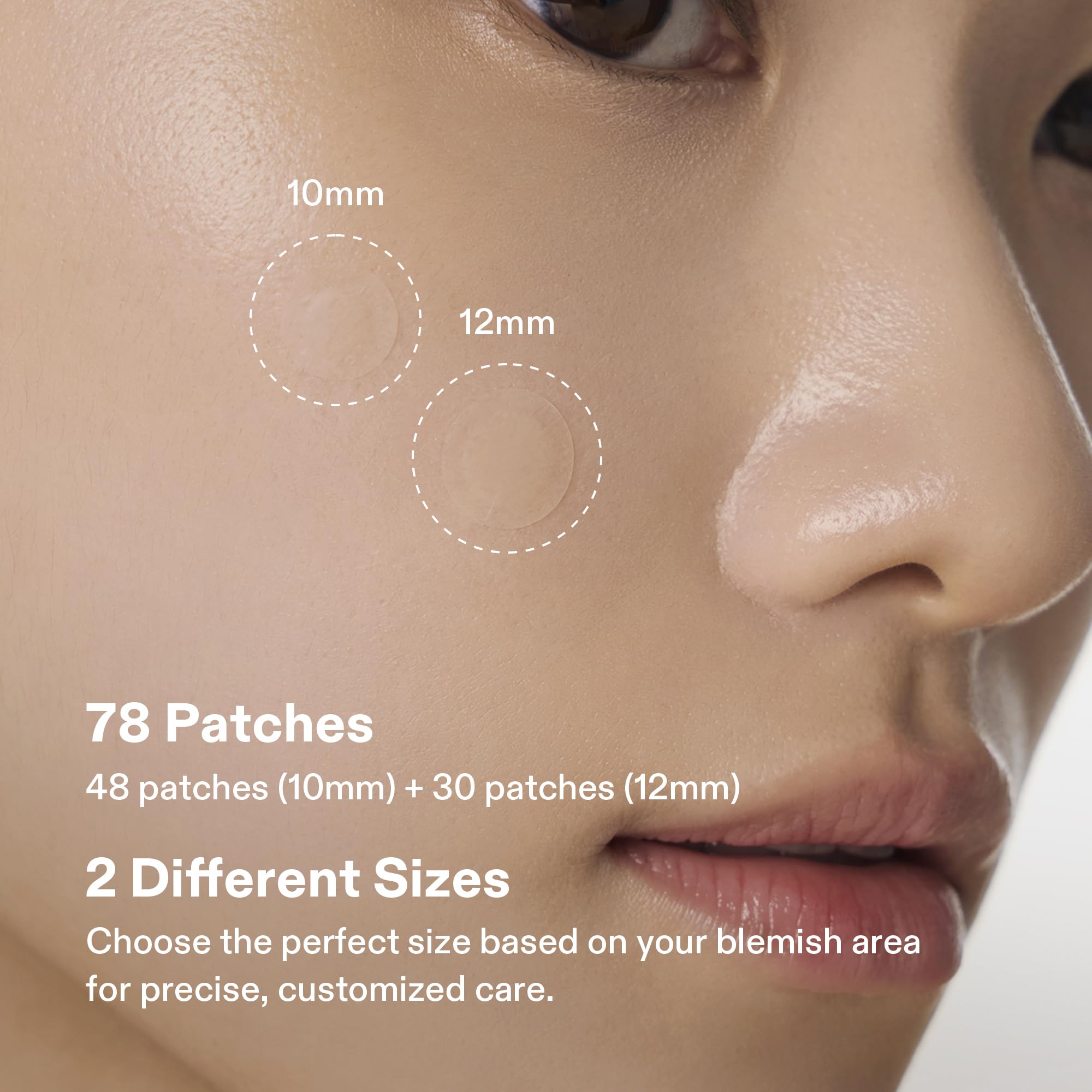 Cordiale patch applied on chin demonstrating secure adhesion and invisibility