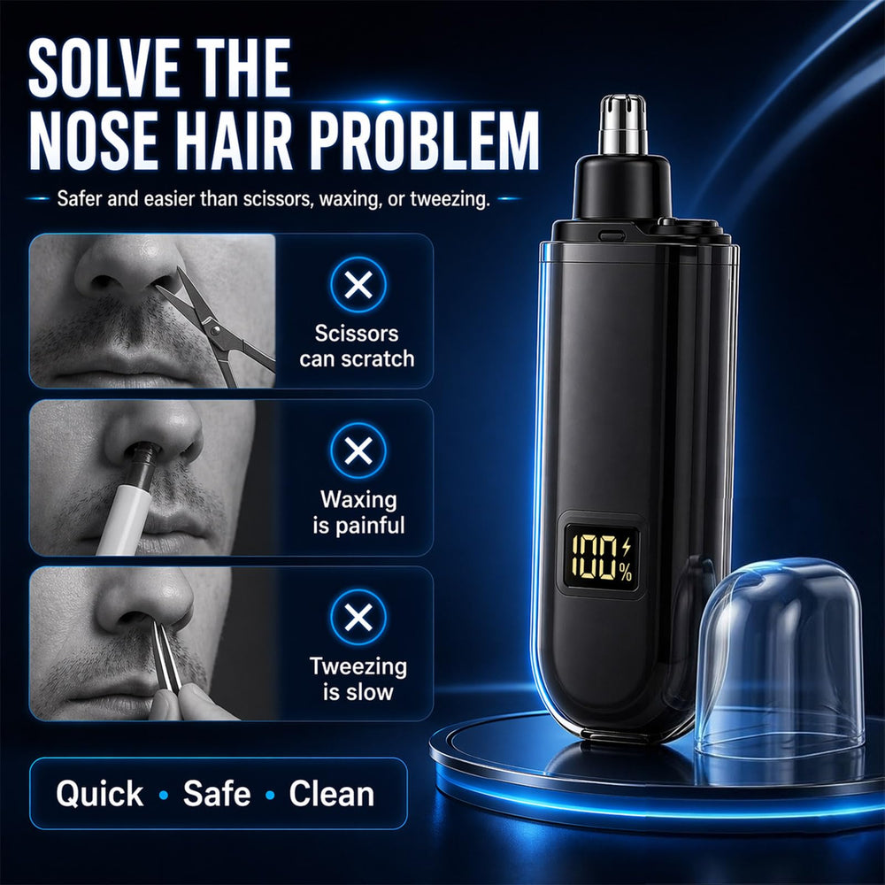 Coregnosis trimmer in hand highlighting travel-friendly size and ease