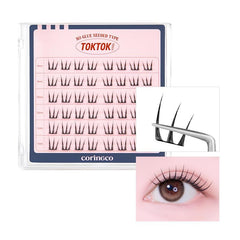 CORINGCO close-up of lash cluster texture for seamless blending benefit