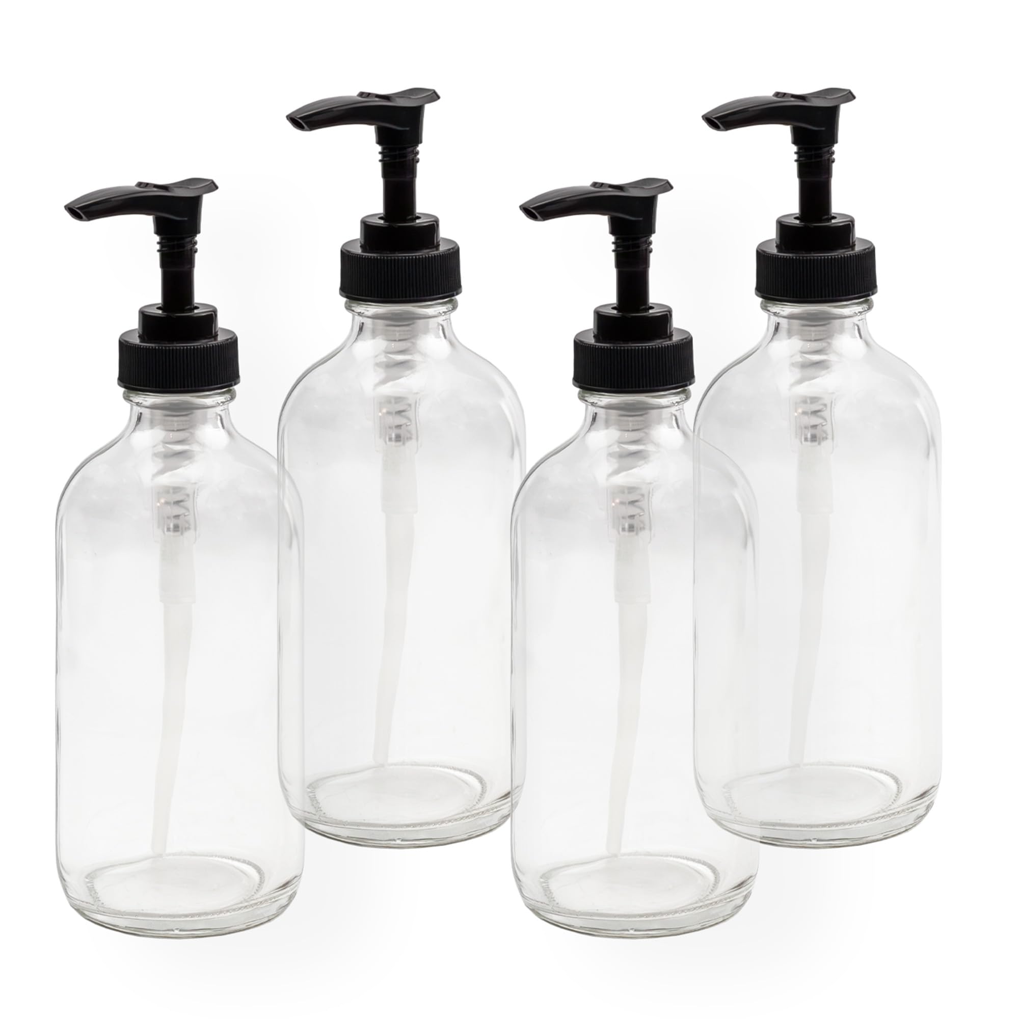 Cornucopia Brands clear glass bottles front view showing elegant dispensing