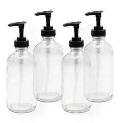 Cornucopia Brands clear glass bottles front view showing elegant dispensing