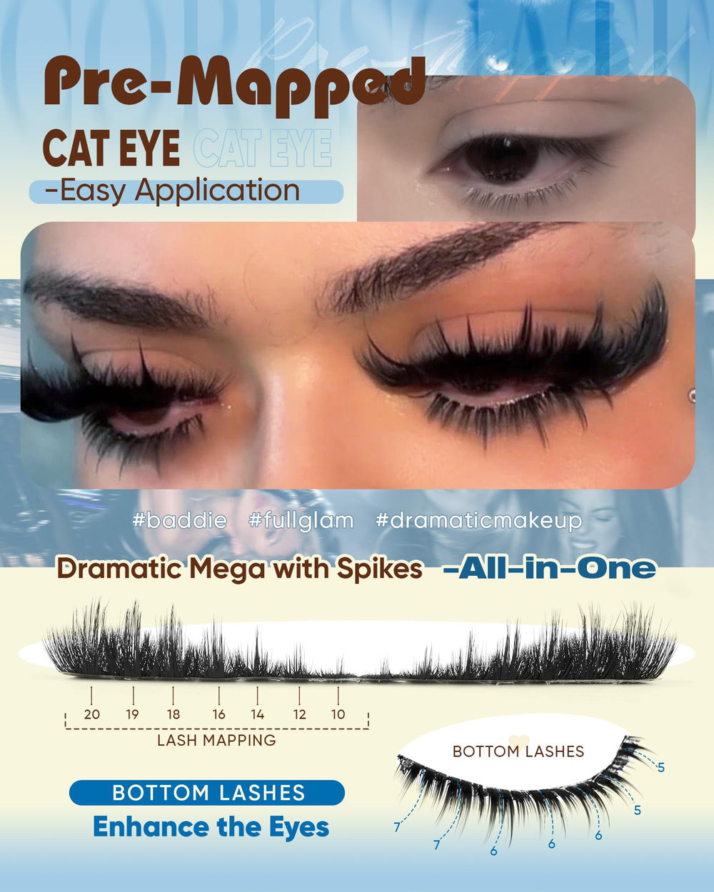 CORUSCATE detail of bottom lash clusters highlighting subtle definition