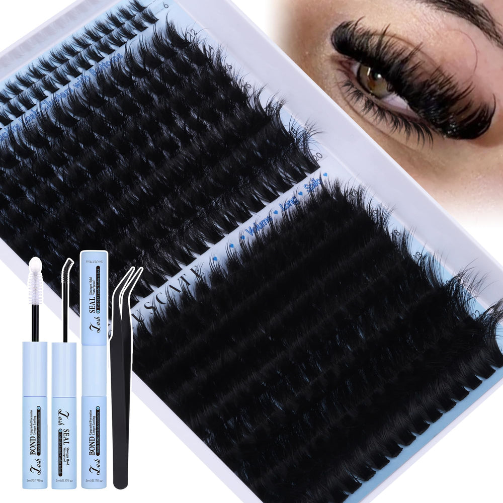 CORUSCATE front packaging showing full lash cluster kit and tools benefit instant glam