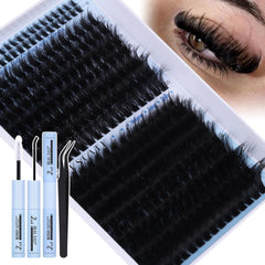 CORUSCATE front packaging showing full lash cluster kit and tools benefit instant glam