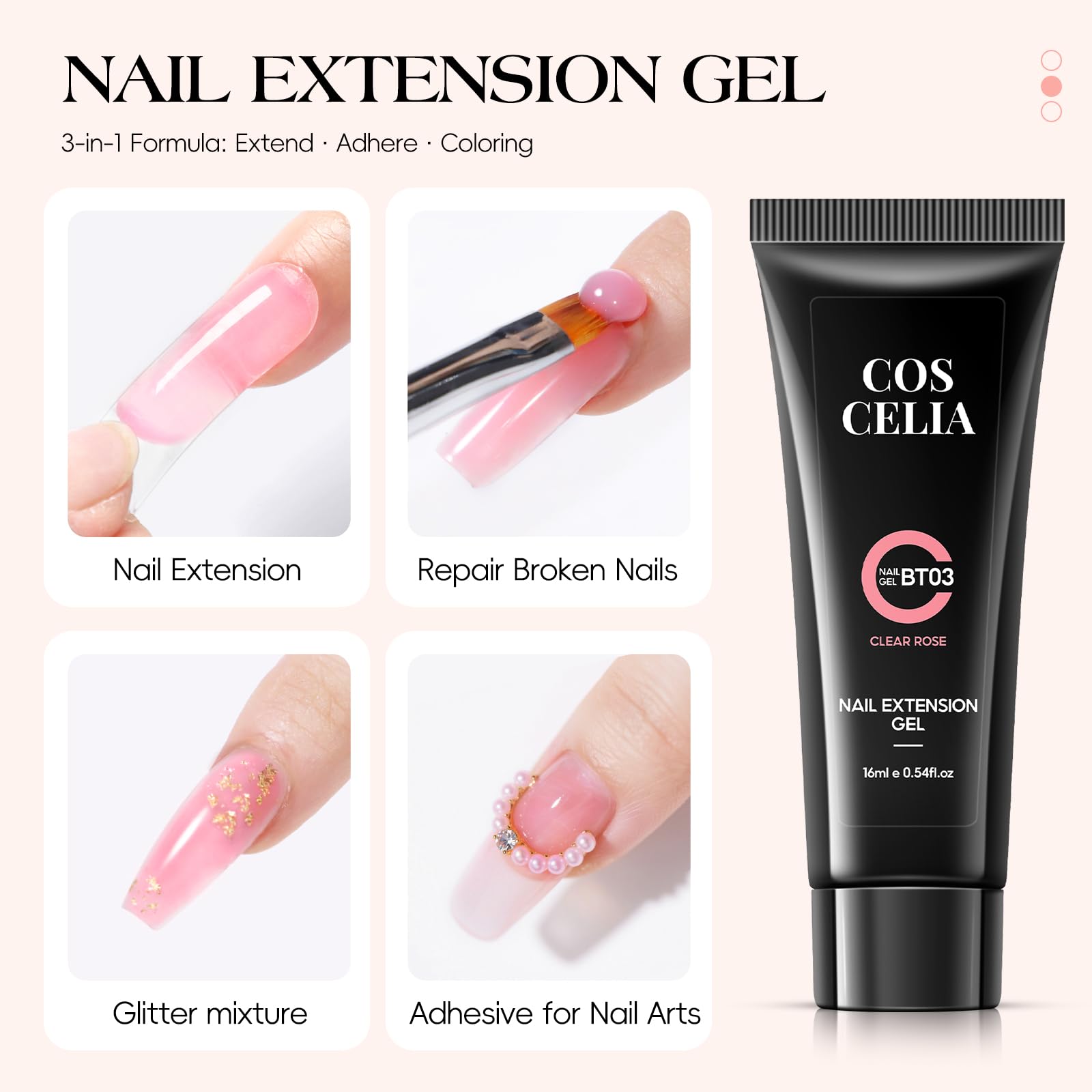 COSCELIA base and top coats creating durable, glossy or matte finishes