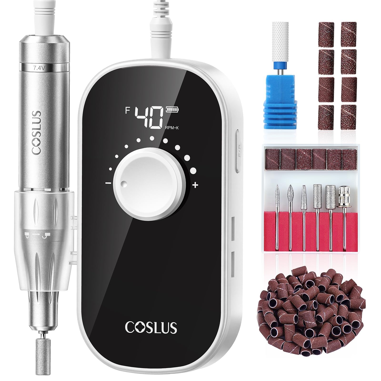 COSLUS E51 front view showing sleek white design and compact profile