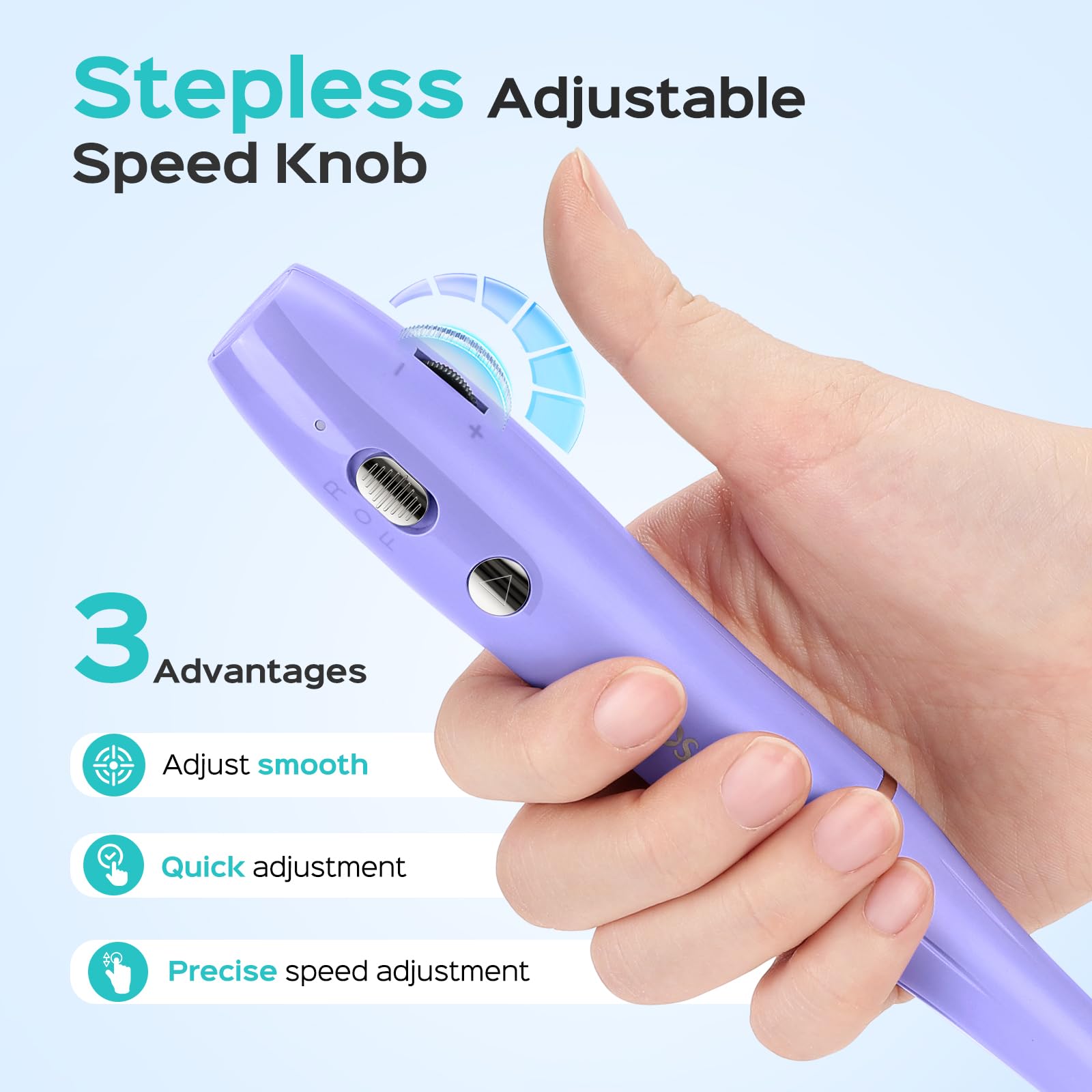 COSLUS detailed shot of stepless speed dial for precise RPM adjustment