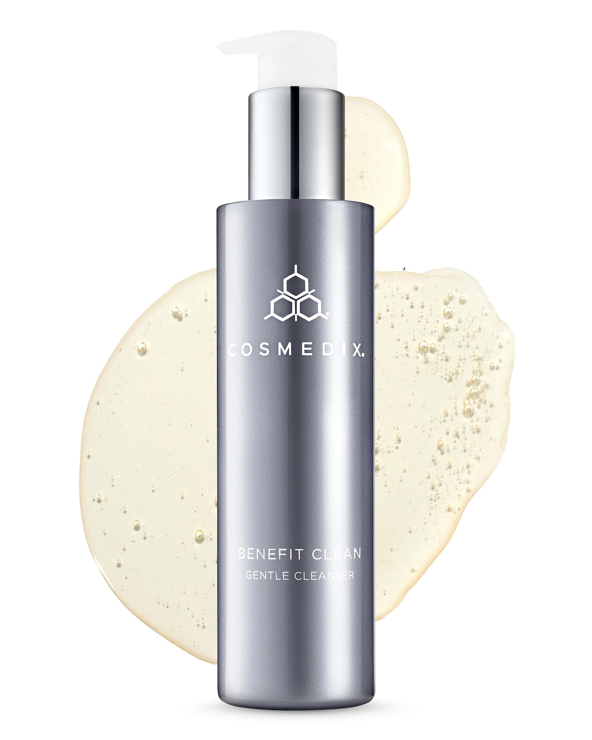 COSMEDIX front bottle shot showing clean design and easy dispensing benefit
