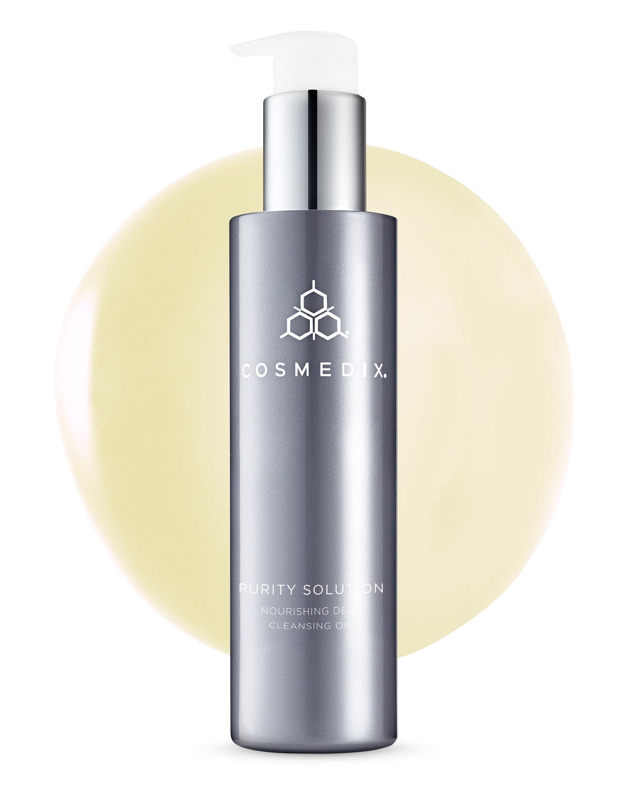 COSMEDIX bottle front view showing packaging and brand benefits
