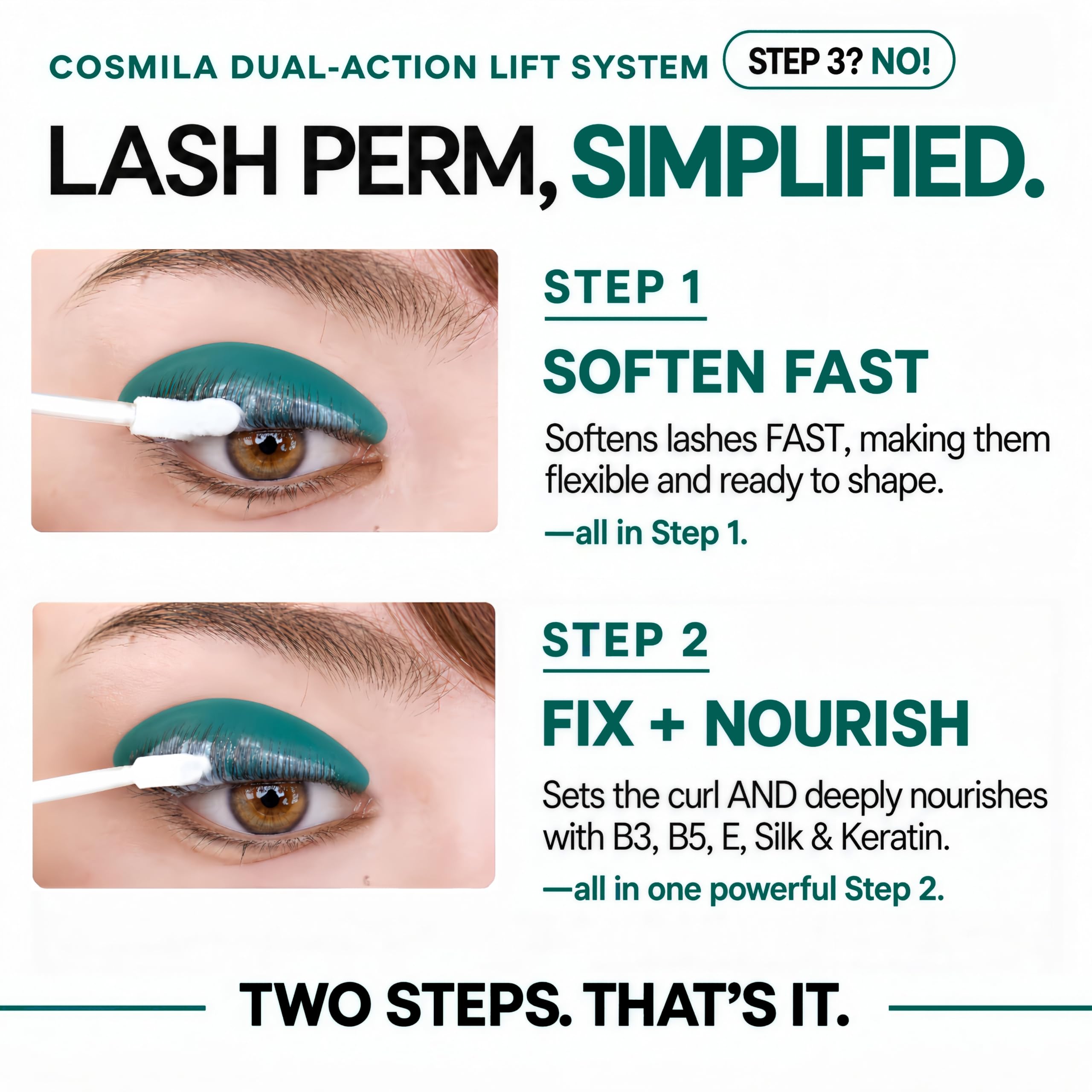 COSMILA ingredients panel highlighting Panthenol Niacinamide, nourishing formula benefit