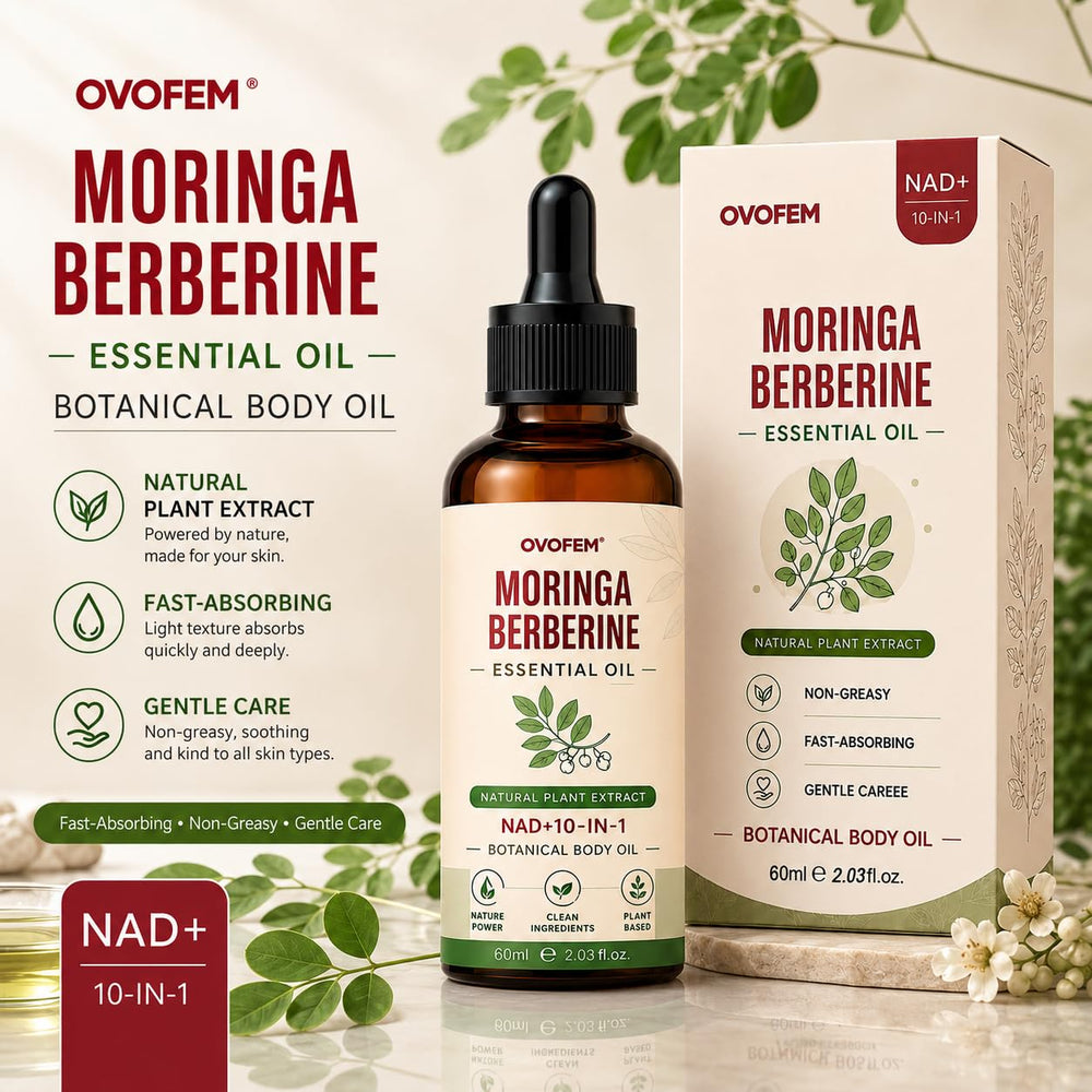 Cosmody OVOFEM next to common item to show bottle size and travel-friendly benefit