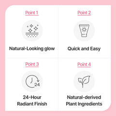 COSNORI face before and after comparison showing evened complexion and natural glow