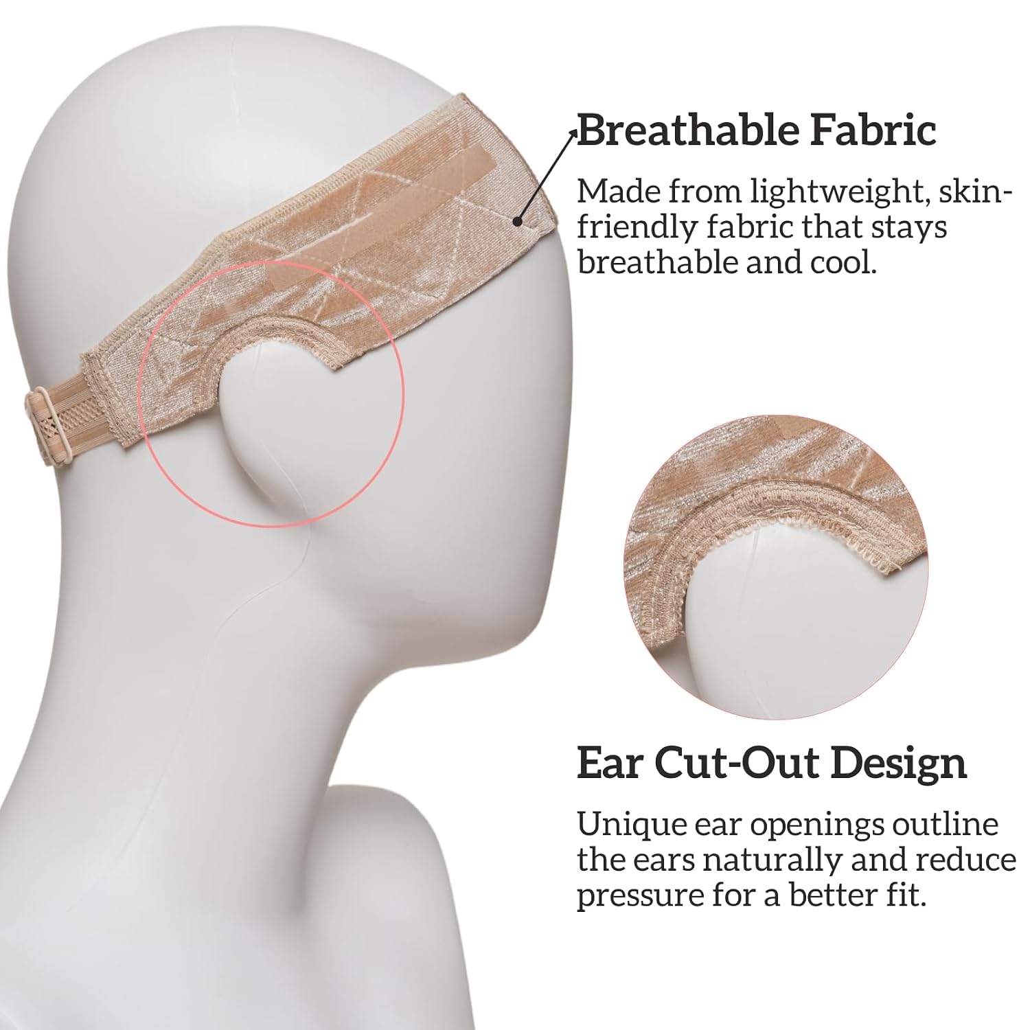 Cospack lace part detail providing natural scalp appearance