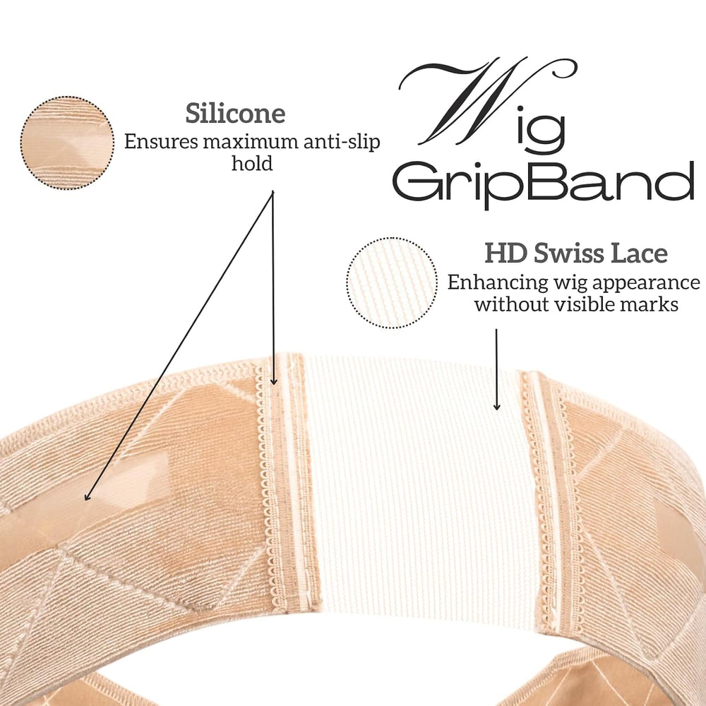 Cospack wig grip band in use keeping wig secure during activity