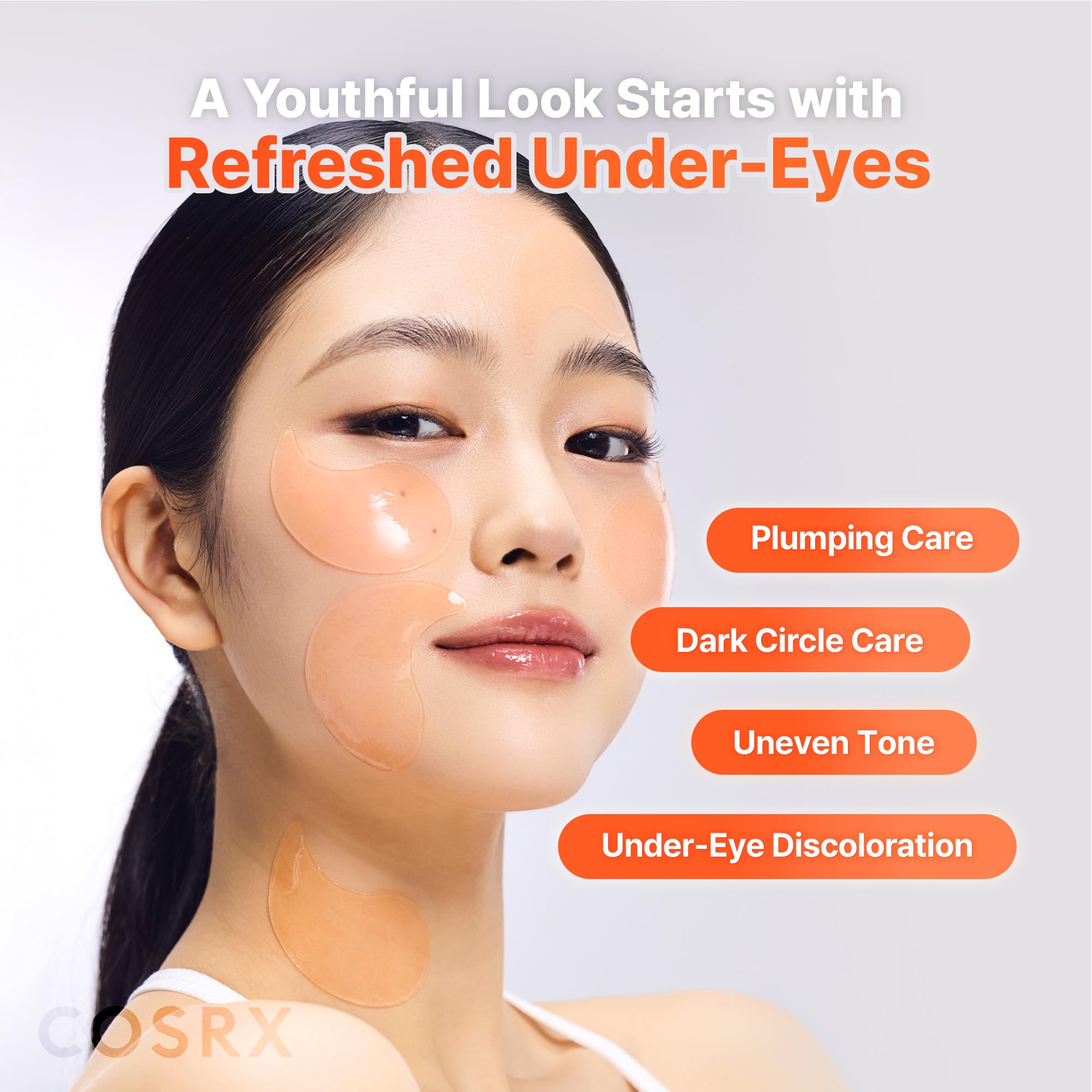 COSRX ingredient collage featuring PDRN, peptides, and hyaluronic acids for clarity
